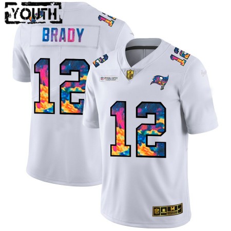 Kinder Tampa Bay Buccaneers Trikot Tom Brady 12 Nike 2020 Mehrfarbiges Weiß